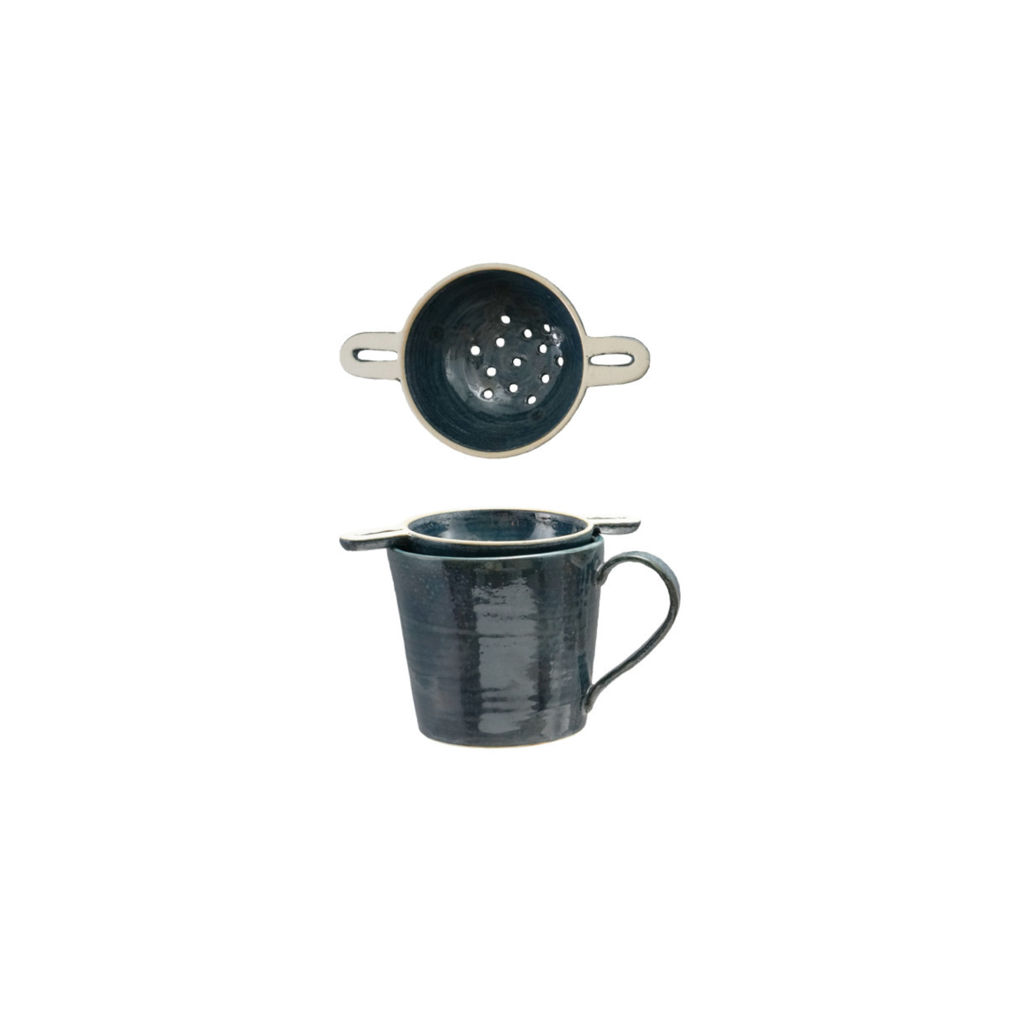 14 oz. Stoneware Mug with Strainer