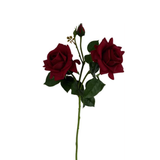 Real Touch 2 Red Rose w/ Bud, 26" Stem