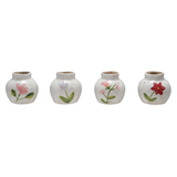 Hand-Painted Stoneware Vase with Flower