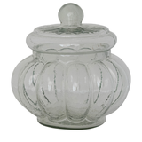 Ribbed Glass Jar w/ Lid
