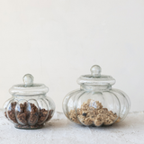 Ribbed Glass Jar w/ Lid