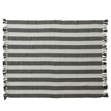 Woven Recycled Cotton Striped Throw w/ Fringe