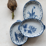 Painted Stoneware Baker w/ Handles