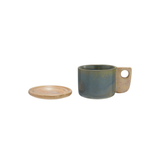 Stoneware Mug w/ Saucer/Lid