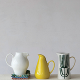 White Four Quart Stoneware Pitcher