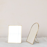 Brass Arched Standing Mirror