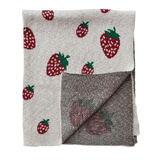 Strawberry Cotton Knit Baby Blanket