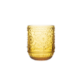 Amber Embossed Drinking Glass
