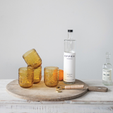 Amber Embossed Drinking Glass