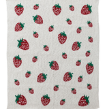 Strawberry Cotton Knit Baby Blanket