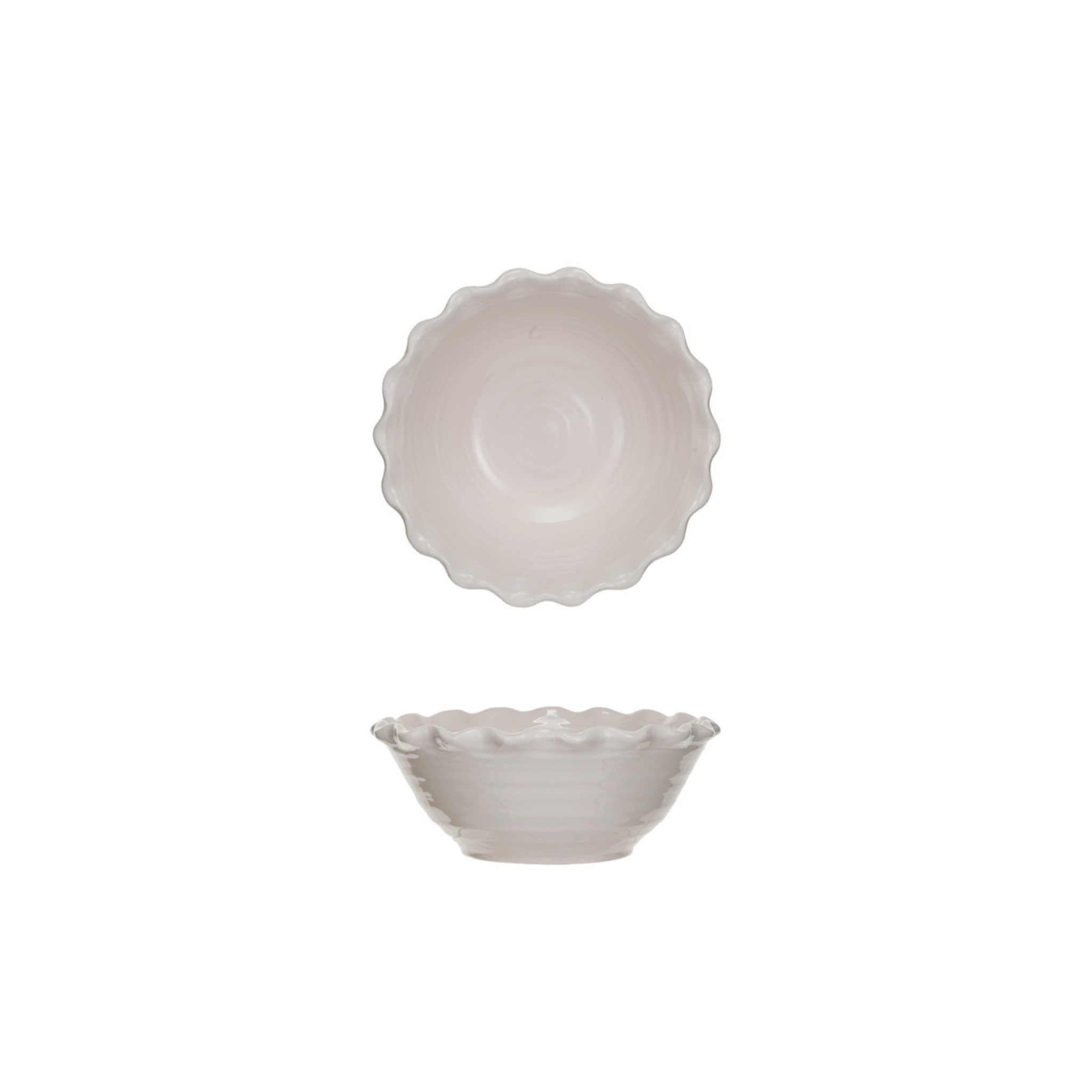Stoneware Bowl w/ Scalloped Edge