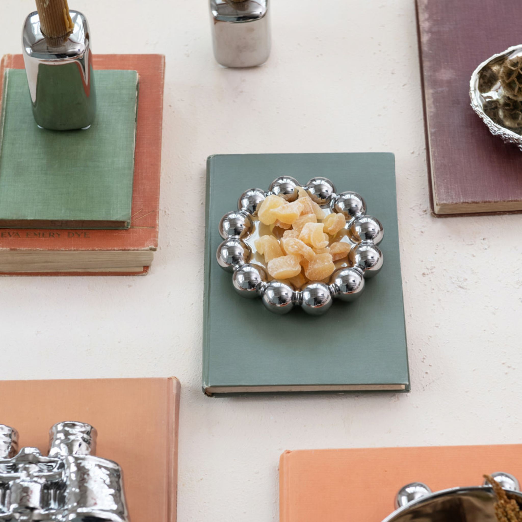 Chrome Stoneware Dish