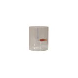 Hand-Blown Drinking Glass w/ Fish On Hook