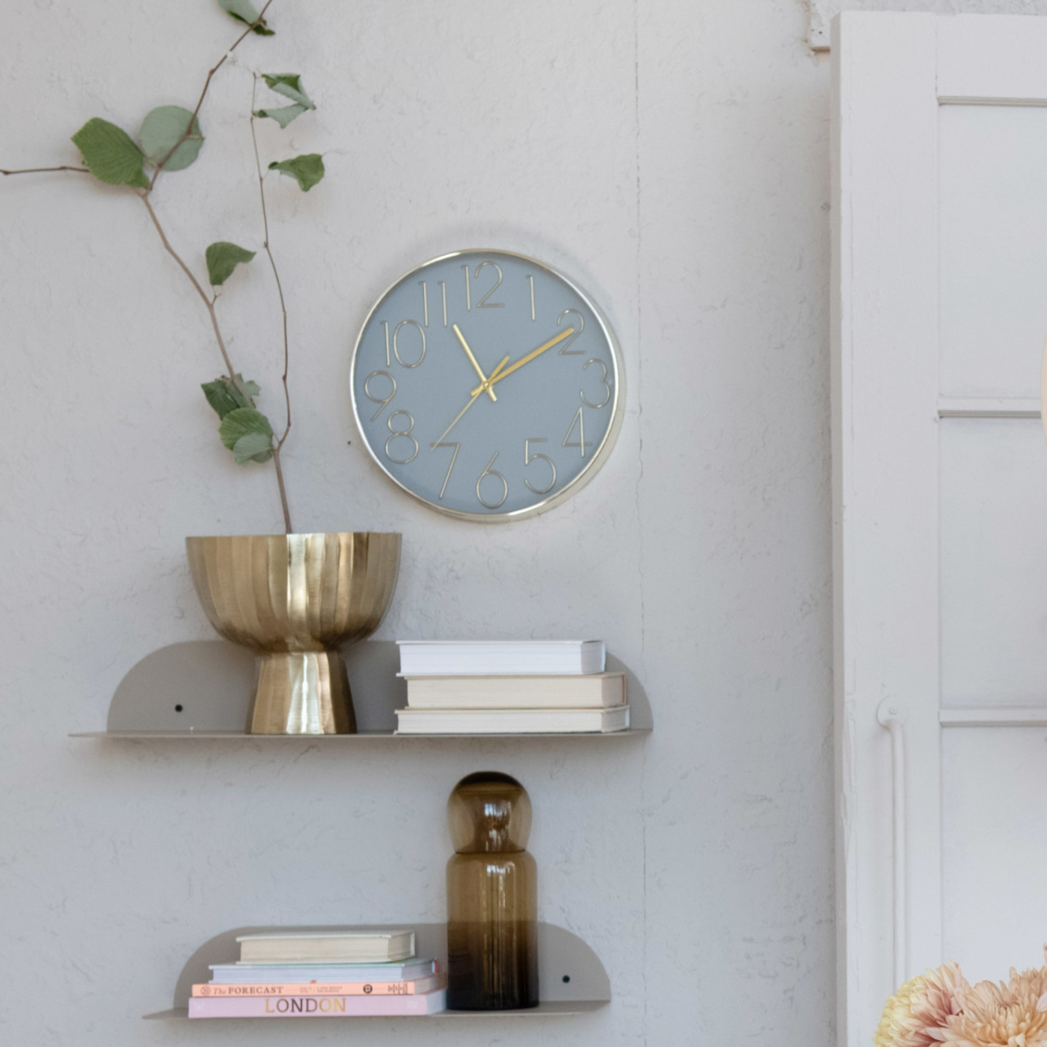 Gray & Gold Wall Clock
