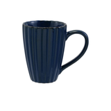 Navy Stoneware Ribbed Mug