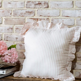 20" Pink Stripe Ruffle Edge Pillow
