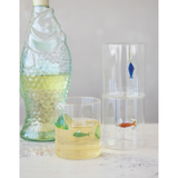 Hand-Blown Drinking Glass w/ Fish On Hook