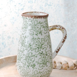 Green Heirloom Pitcher Vase