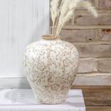 9" Beige Heirloom Plum Vase