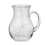 Fleur Etched Glass Pitcher