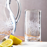 Fleur Etched Glass Tumbler