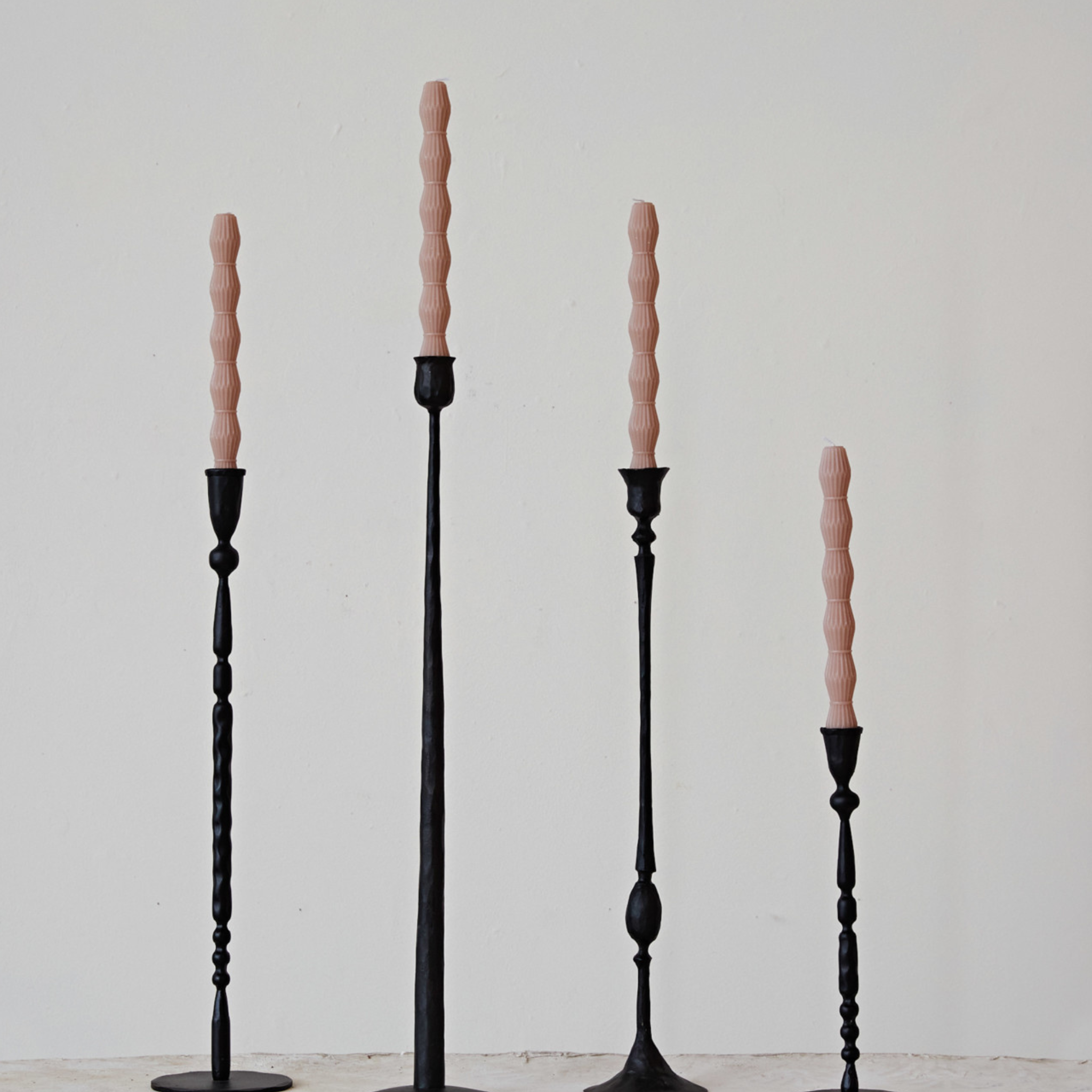 20" Black Hand-Forged Cast Iron Taper Holder