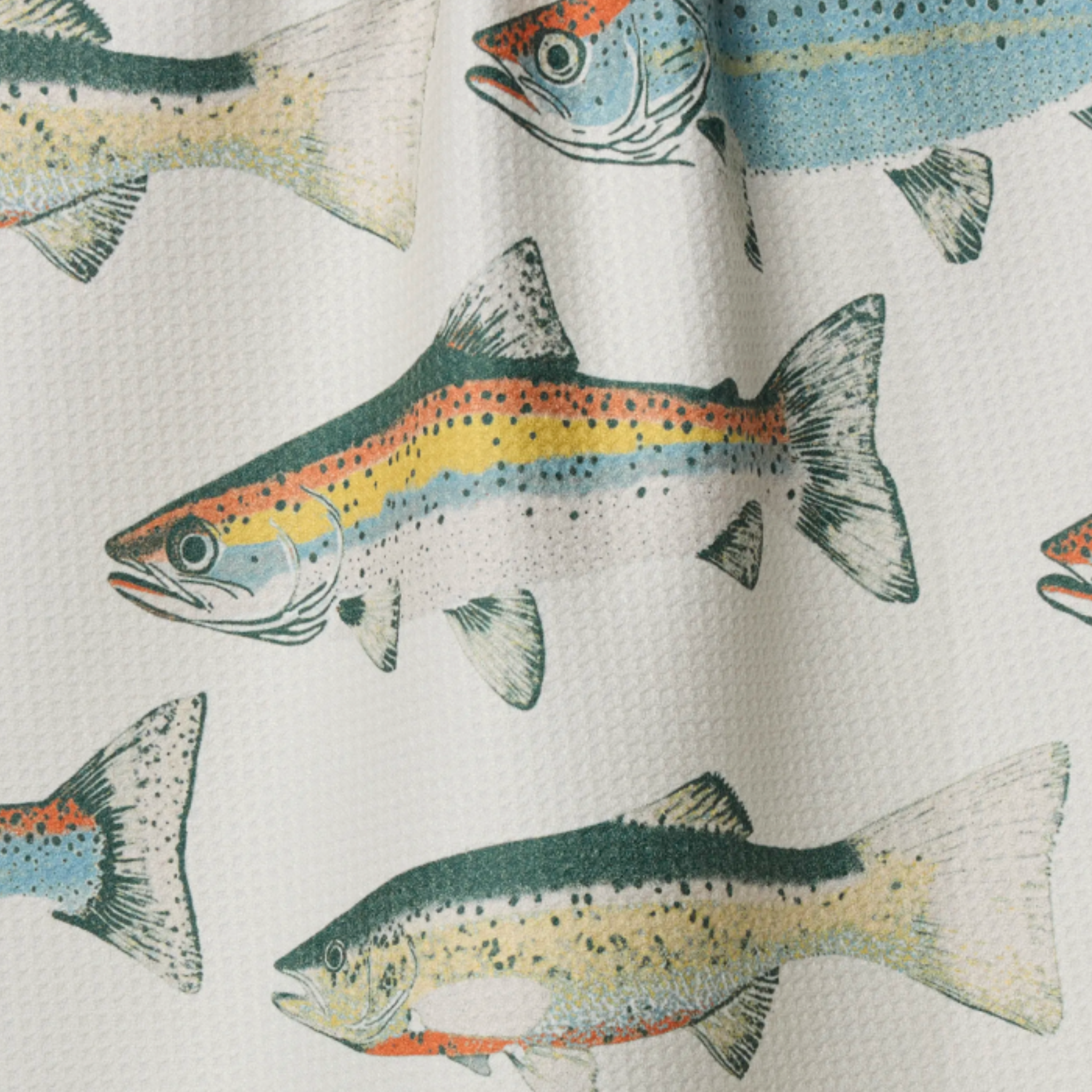 Hooked on Fishing Geometry Tea Towel