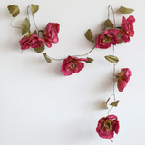 Burgundy & Green Paper Flower Garland