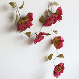 Burgundy & Green Paper Flower Garland