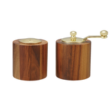 Set of 2 Acacia Wood Salt Shaker & Pepper Mill