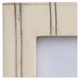 Resin Photo Frame w/ Metal Inlay, Cream Color