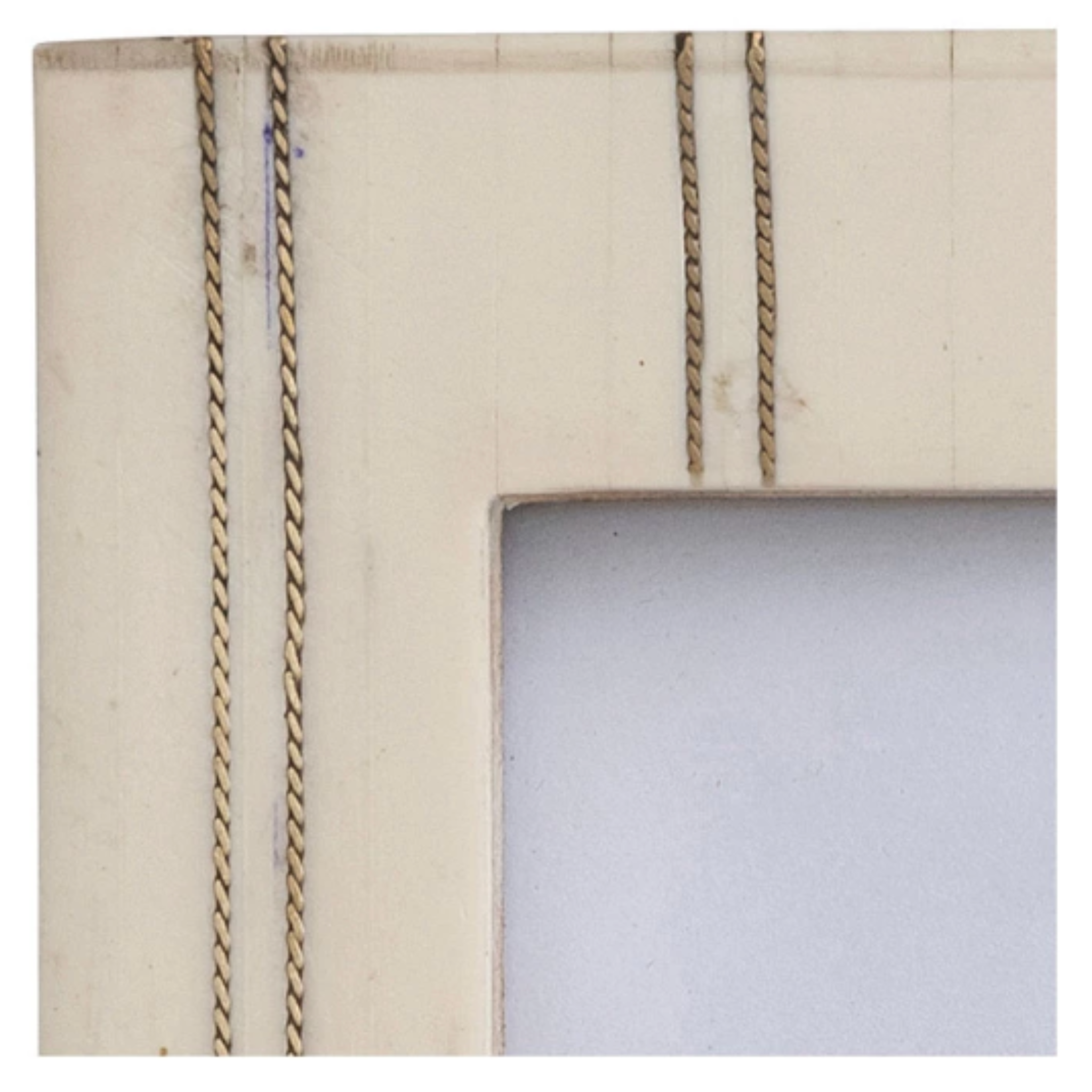 Resin Photo Frame w/ Metal Inlay, Cream Color