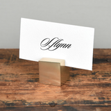 Cast Iron Brass Cube Place Card Holder