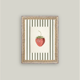 Strawberries on Stripes Framed Artwork