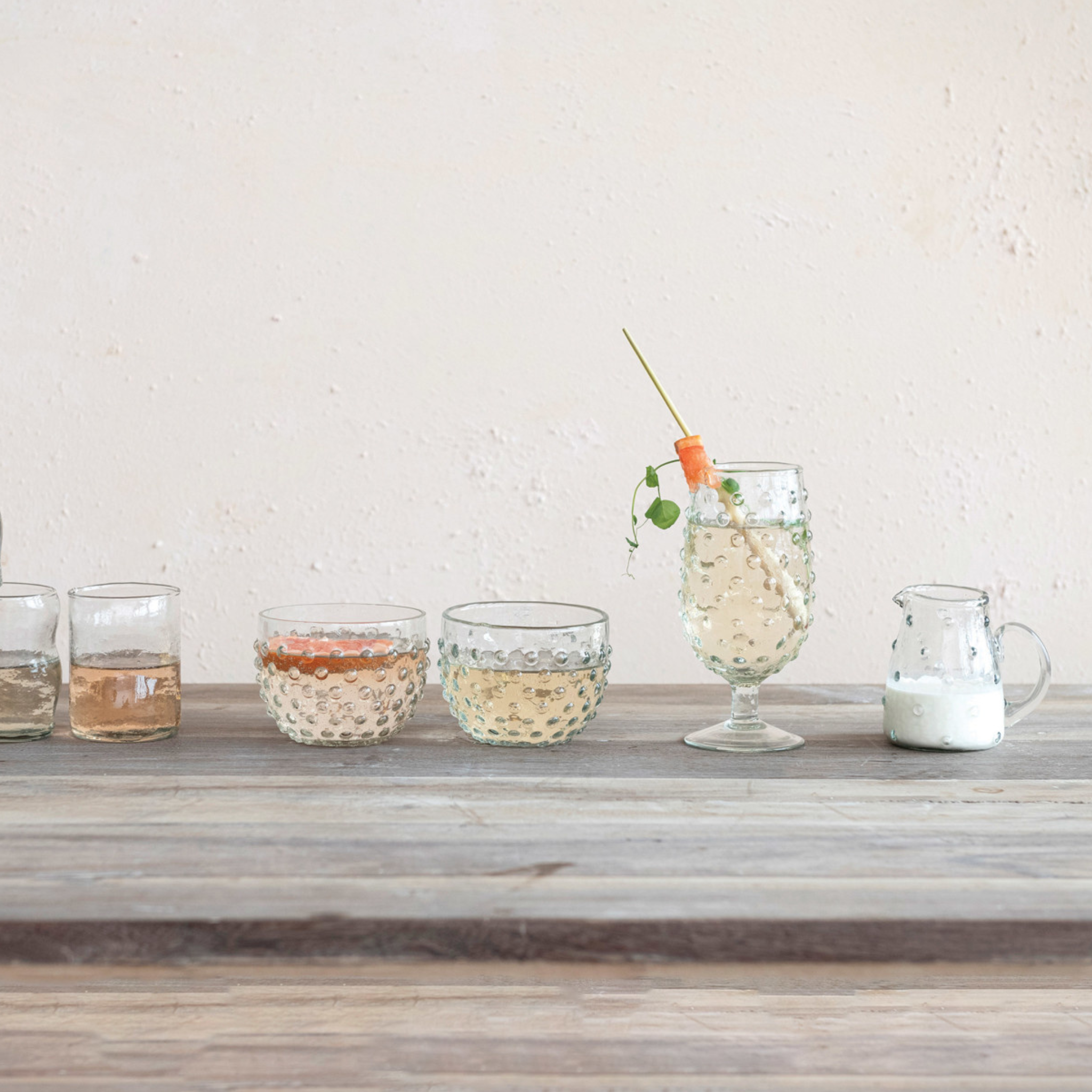 Recycled Glass Hobnail Creamer, 8 oz.