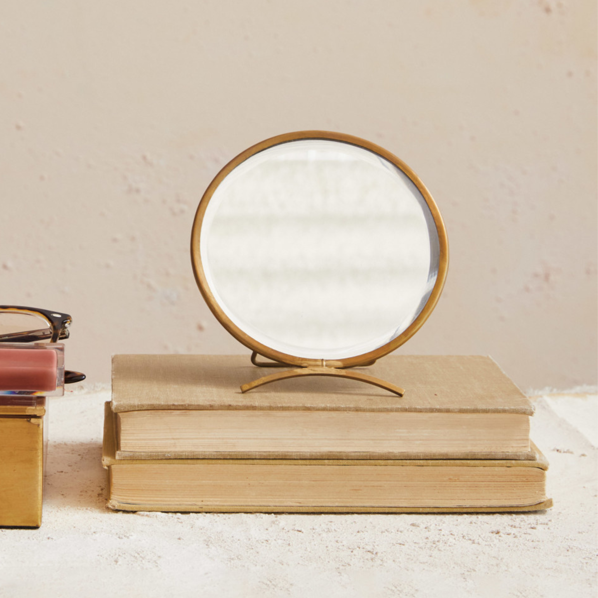 Folding Brass Mirror