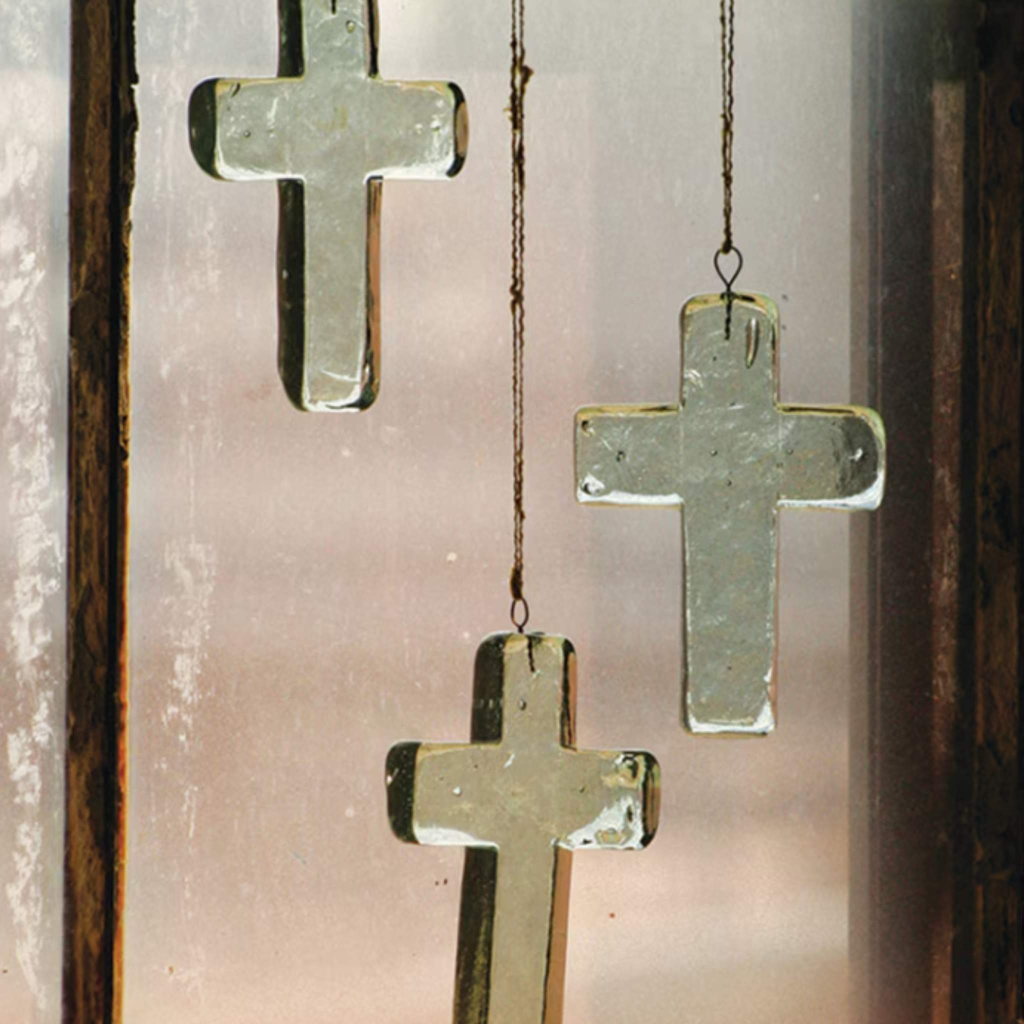 Glass Cross Suncatcher
