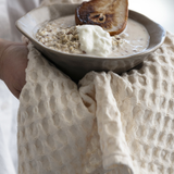 Stonewashed Natural Cotton Waffle Weave Tea Towel