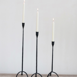 Hand-Forged Cast Iron Footed Taper Holder