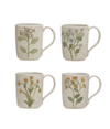 Hand Painted Stoneware Mug with Botanicals