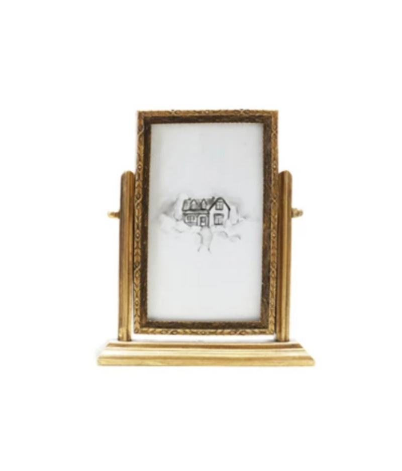 Pewter & Glass Photo Frames with Art (6 Styles)