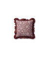 Wine Floral Ruffle Pillow