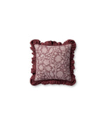 Wine Floral Ruffle Pillow