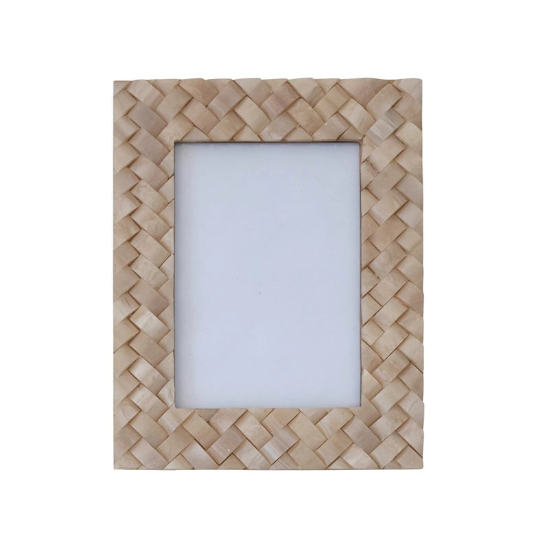Woven Resin Photo Frame, Ivory Color