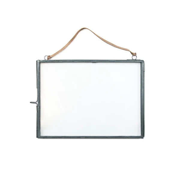 8"x6" Horizontal Hanging Picture Frame with Zinc Finish