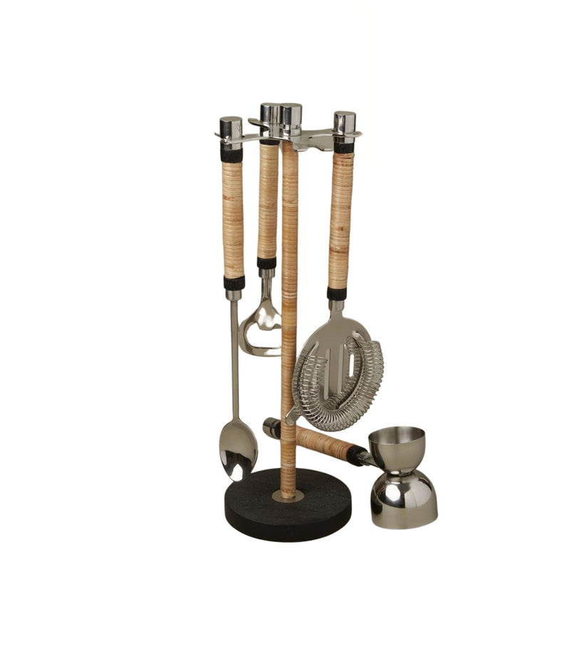 Arendal Rattan Hanging Bar Tool Set