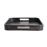 Black Decorative Mango Wood Tray with Handles
