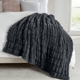 Luxury Heavyweight Ruched Throw Blankets 50" x 60"