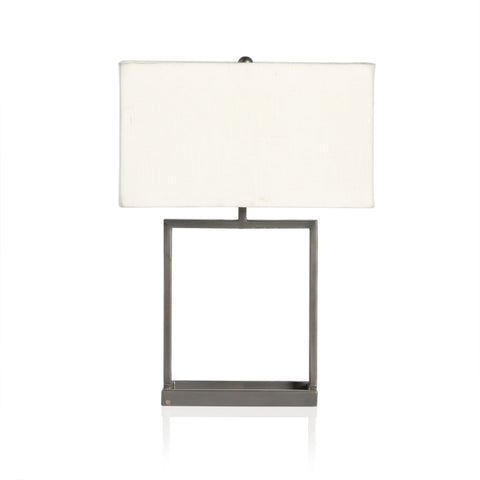 Abe Table Lamp-White Silk