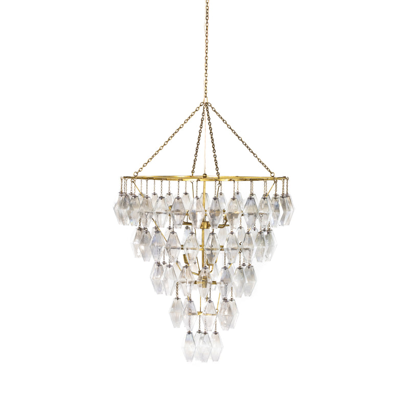 Adeline Large Round Chandelier-Gold Leaf